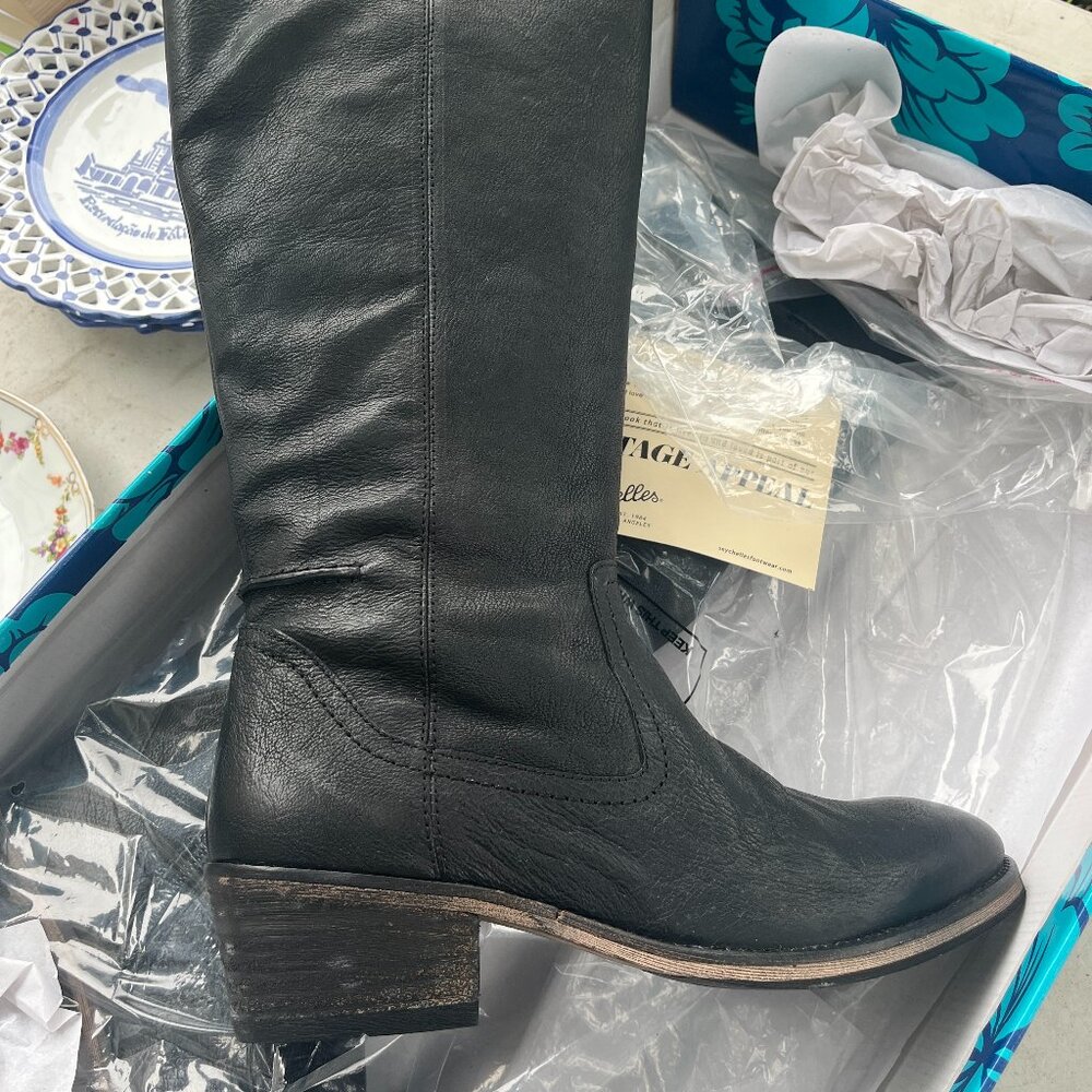 Black Genuine Leather Boots (NWT)